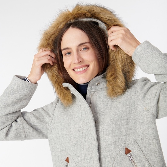 SOLD J Crew Chateau Parka Stadium Cloth Grey 8 - Picture 2 of 9